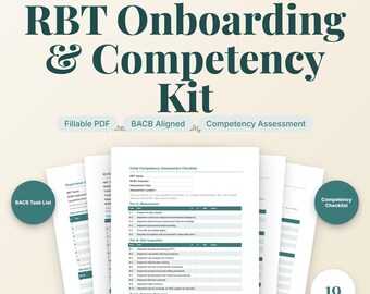 RBT Onboarding Kit | BACB Competency Assessment Forms | Training Documentation for Behavior Agencies