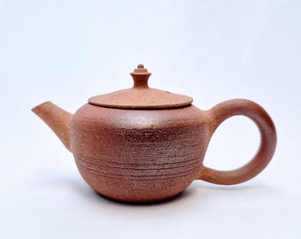 Théière Gongfu Artisanale 140ml | Théière en Grès nu | Handmade Ceramic Teapot pour Thé Oolong & Pu-erh