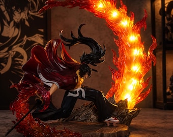 Yoriichi Tsugikuni Anime Figure Demon Slayer 23cm Battle Statue Kokushibo PVC Collectible Desk Decor Manga Gift Display