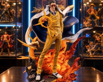 Borsalino Kizaru Anime Figure One Piece 27.5cm 2 Variants Sword and Lightning Collectible Statue PVC Desk Decor Manga Gift Display