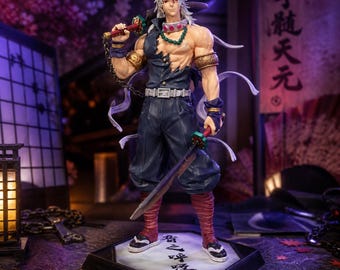 Tengen Uzui Demon Slayer Figure, Ultra Realistic Anime PVC Statue, Kimetsu no Yaiba Collectible, Manga Decor Gift , 30cm Action Figure