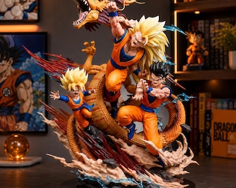 Goku Gohan Super Saiyan 3 Anime Figure Dragon Ball Z Shenron 27cm Collectible Statue Desk Decor Manga Gift Room Display Figure