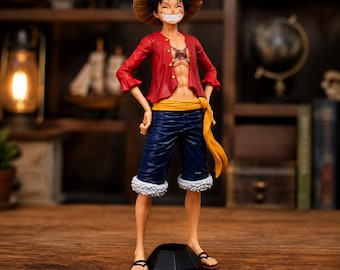 Luffy Smile Figure 28cm, One Piece Inspired Anime Figurine with 3 Faces, Pirate PVC Collectible, Manga Gift, Room Decor, One Piece Decor