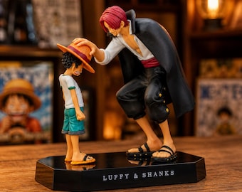 One Piece Luffy & Shanks Figure 18cm, Anime Collectible Statue, Pirate Manga Decor, PVC Figurine, Gift for One Piece Fans