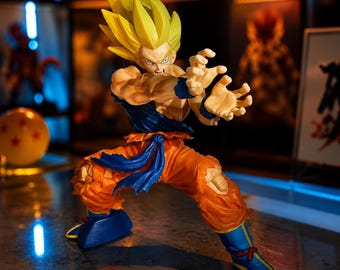 Goku Kamehameha Figure 16cm, Anime Action Figurine, DBZ Inspired PVC Collectible Statue, Manga Gift, Gaming Room Decor