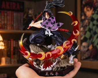 Kokushibo Anime Figure Demon Slayer 28cm Attack Pose Collectible Statue PVC Desk Decor Manga Gift Room Decor Fan Display