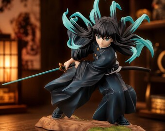 Muichiro Tokito Anime Figure Demon Slayer 18cm Articulated Battle Statue PVC Collectible Desk Decor Manga Gift Room Decor Display