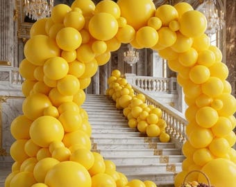 Kit ghirlanda di palloncini gialli, set di palloncini in lattice, kit arco decorativo per feste, decorazioni per compleanno e baby shower.