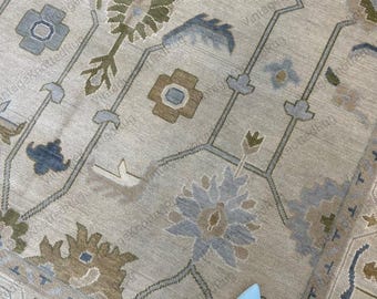 Beige Oushak style Hand Knotted Rug 4x6, 5x8, 6x9, 8x10, 9x12, 10x14 ft Handmade Rugs for Living Room - Antique Style Contemporary rug