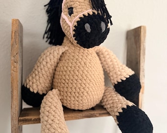Crochet Horse Plushie | Handmade Horse Stuffy
