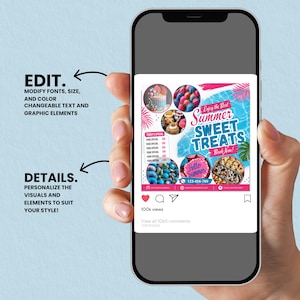 Summer Bake Sale Flyer, June Bakery Flyer, Summer Sweet Treats Flyer, Dessert Flyer, Summer Flyer, Bake Shop Flyer, Pastry Flyer, DIY Canva