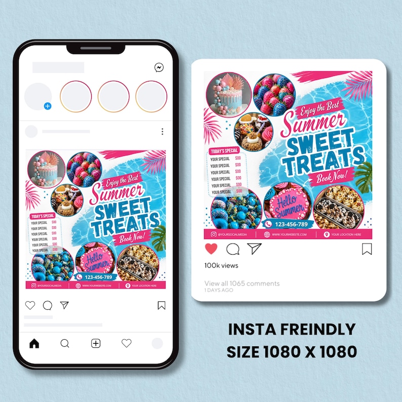 Summer Bake Sale Flyer, June Bakery Flyer, Summer Sweet Treats Flyer, Dessert Flyer, Summer Flyer, Bake Shop Flyer, Pastry Flyer, DIY Canva