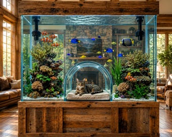 Planos para acuarios de agua dulce personalizados, decoración de peceras con peces de arrecife vivos, vitrinas de cristal para el hogar y la oficina.