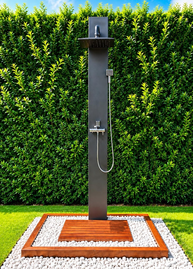 DIY PDF SVG Modern Outdoor Shower, Stainless Steel, Waterfall Design ...