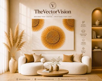 Cuadro decorativo de mimbre estilo boho para hacer tú mismo, tapiz de pared de rafia texturizada, decoración de hierba marina natural.