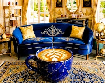 Accesorio gigante de taza de café de espuma para armar, decoración de bar con espuma marina, estatua de exhibición grande