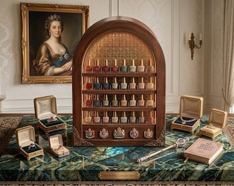Estuche de madera vintage para esmaltes de uñas, organizador de maquillaje para 36 botellas, almacenamiento de belleza retro