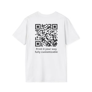 T-shirt Rickroll con codice QR personalizzato | Design scansionabile sul retro, stampabile e personalizzabile