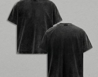 Custom Vintage Washed Oversized T-Shirt, Blank Acid Wash Tee, Personalized Streetwear Shirt, Minimal Heavyweight Top