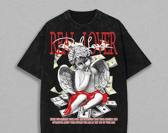 Money Graphic Tee, Angel Graphic Shirt, Rich Lifestyle Tee, Luxury Streetwear Shirt, Y2K Money Aesthetic Tee, Cherub Graphic Top