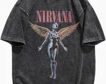 Nirvana Shirt, Vintage Nirvana Tee, Grunge Rock Band Shirt, 90s Alternative Rock Tee, Retro Music Graphic Shirt, Nirvana Gift