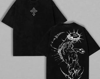 Fallen Angel Shirt, Gothic Angel Tee, Dark Angel Graphic Shirt, Christian Streetwear, Y2K Gothic Tee, Alternative Fashion