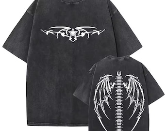 Sigilism Dragon Wings Shirt, Cyber Sigilism Tee, Gothic Graphic Shirt, Dark Aesthetic Tee, Y2K Alternative Streetwear