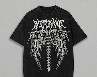Gothic Graphic Tee, Cyber Sigilism Shirt, Dark Aesthetic Tee, Y2K Grunge Shirt, Gothic Streetwear Top, Metalcore Graphic Tee
