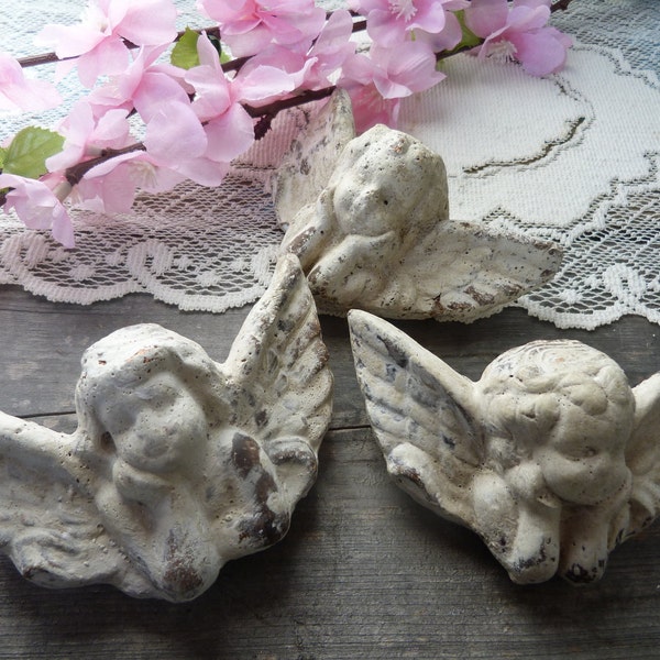 Vintage Cherub Angels Set of 3 Shabby Chic Angel Wall Decor Hanging Cottage Apartment Decor