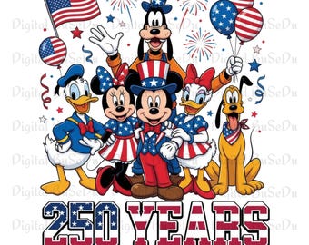Mickey 4th Of July Png, Celebrate 250th Anniversary,Freedom Mouse Png, Independence Day Png, Mickey Minnie Donald Goofy Patriotic Png
