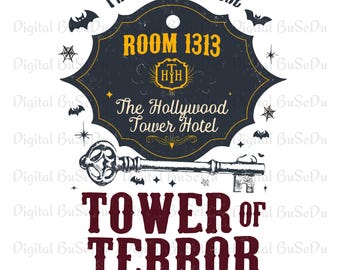 The Twilight Zone Tower of Terror PNG, Hollywood Tower Hotel Design Art, Disney World Halloween Download, Sublimation 2026 Art Design