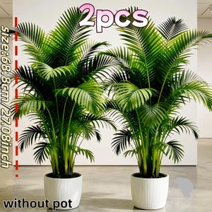 2pc Large Artificial Palm Trees Faux Potted Plants for Indoor Outdoor Garden Decor