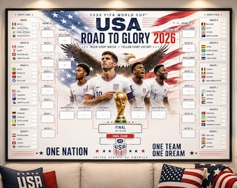Póster de seguimiento del Mundial 2026, tabla de cuadros del torneo de fútbol, póster del calendario de partidos de la FIFA, regalo para aficionados al fútbol