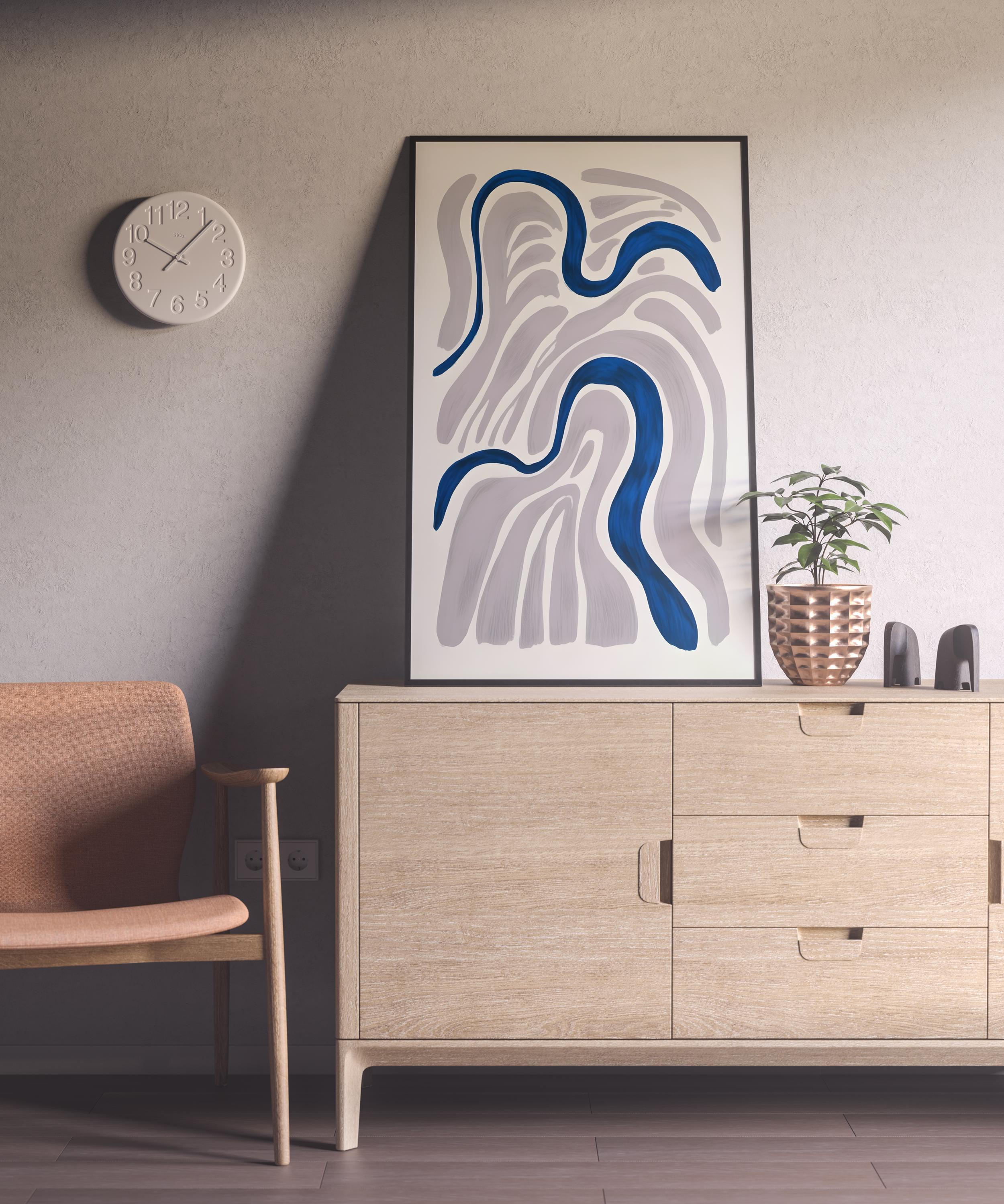 Immerse yourself in the tranquil beauty of the ocean with our Abstract Wave Organic Forms, a calming digital artwork designed to bring a sense of coastal stillness, softness, and natural flow into you — art print by Winberg Studios