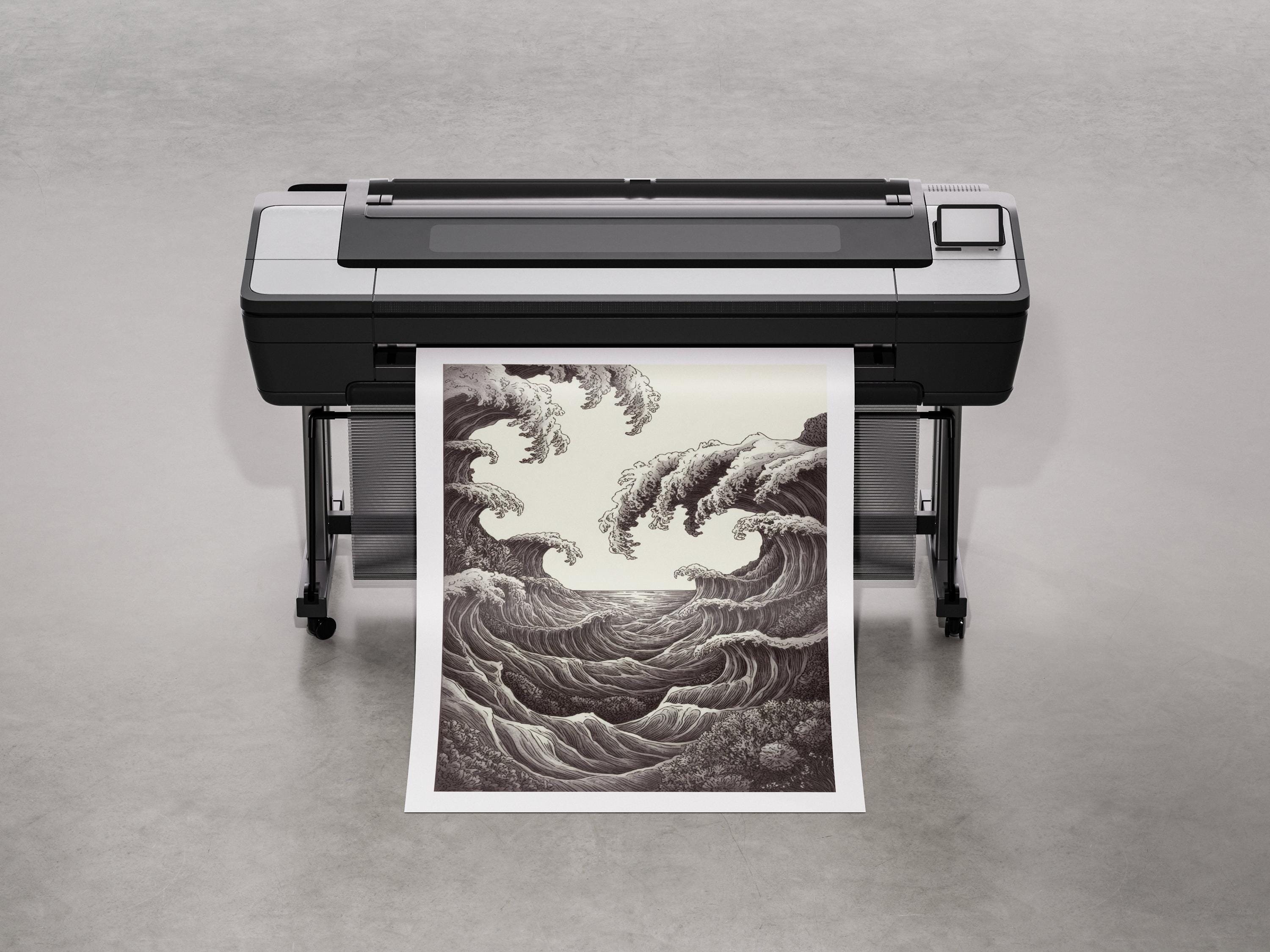 Bring the movement of the ocean into your space with this abstract wave line artwork, a high resolution digital piece featuring sharp black wave lines, organic flow, and a refined coastal graphic styl — art print by Winberg Studios