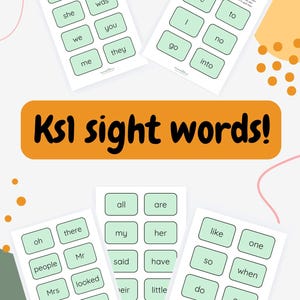 Tarjetas de vocabulario de uso frecuente para KS1: Palabras de uso frecuente en la etapa inicial