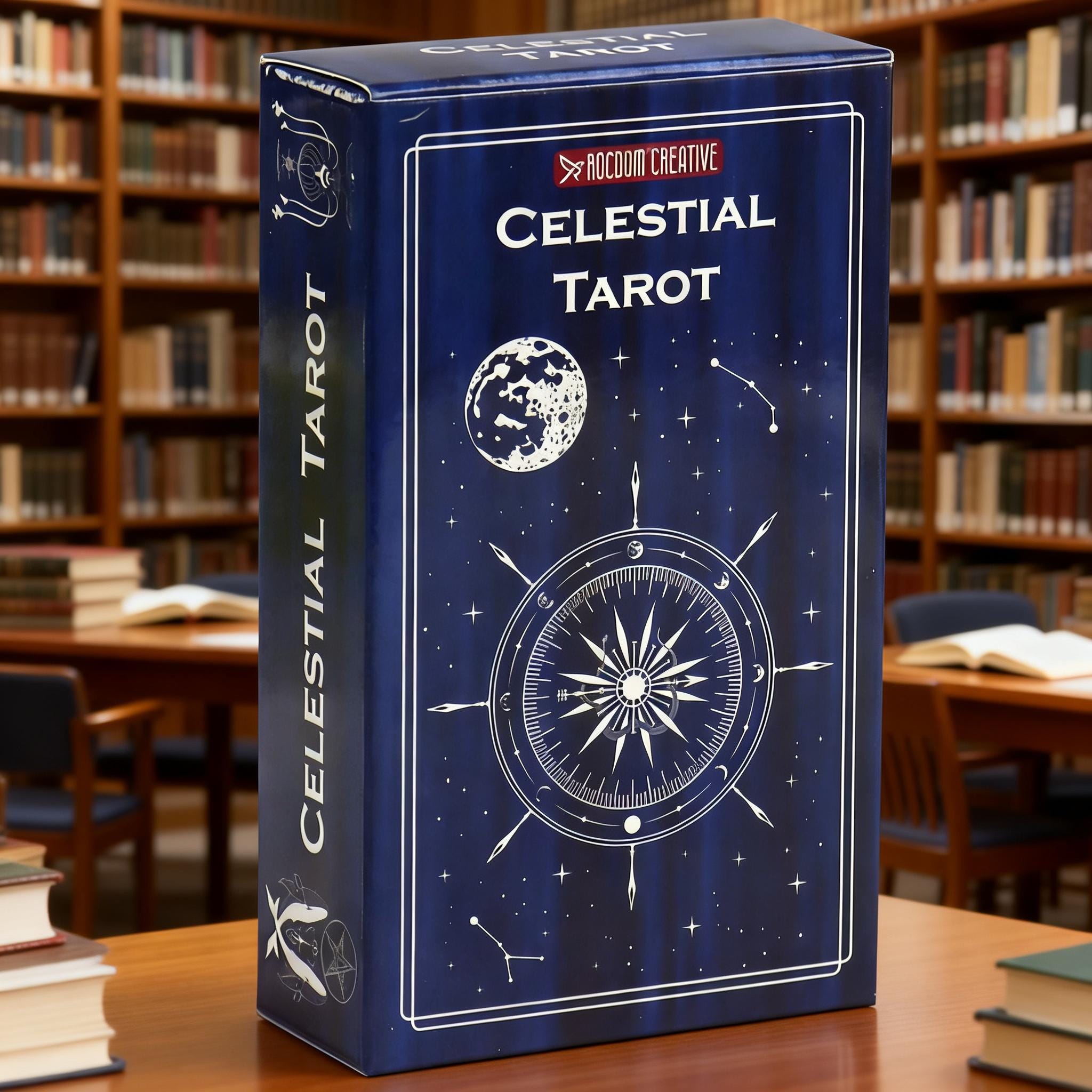 Celestial Tarot Deck, Moon and Stars Tarot Cards, Astrology Inspired Divination Deck, Spiritual Guidance Gift for Her,Gift for Tarot Lovers