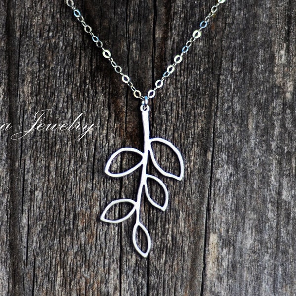 Branch Necklace - Leaf Necklace - Unique Bridesmaid Gifts - Charm