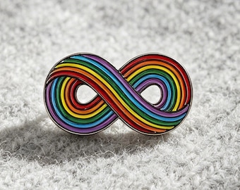 Rainbow Infinity Enamel Pin, Neurodiversity Pride Brooch for Backpack Jacket Hat, ADHD Autism Gift for Teachers Friends Kids Cute Lapel Pin