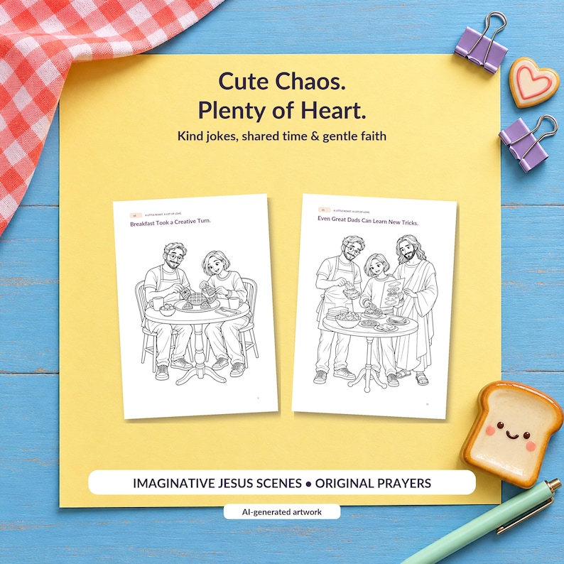 Grappig kleurboek voor papa, printbaar, schattig kookherinnering aandenken van een tiener, 30 pagina's, christelijk papa cadeau, DIN A4 A3 PDF's afbeelding 4