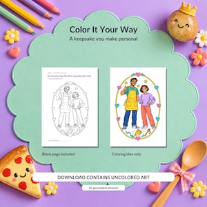 Grappig kleurboek voor papa, printbaar, schattig kookherinnering aandenken van een tiener, 30 pagina's, christelijk papa cadeau, DIN A4 A3 PDF's afbeelding 5
