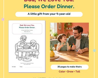 Funny Dad Gift from Preschooler, Christian Coloring Keepsake, Age 4, A4 A3 Printable PDF