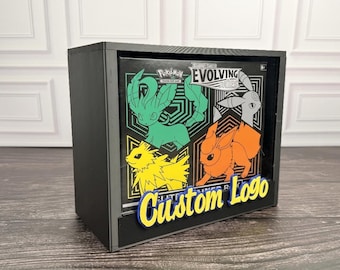 Vitrina personalizada para Pokémon ETB / Cualquier set hecho a medida / Impresión 3D en PLA / Tapa magnética / Acrílico / Regalo para coleccionistas
