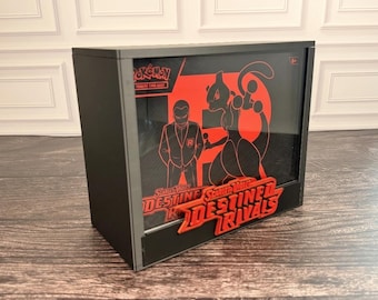 Estuche de exhibición Destined Rivals ETB / Protector de caja de entrenador de élite Pokémon / PLA impreso en 3D / Tapa magnética / Acrílico / Regalo de coleccionista