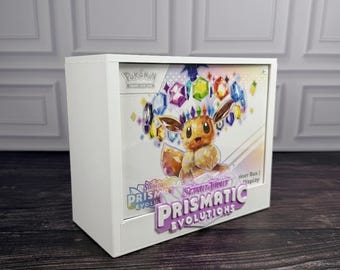 Estuche expositor Prismatic Evolutions ETB / Protector de caja de entrenador de élite Pokémon / PLA impreso en 3D / Tapa magnética / Acrílico / Regalo de coleccionista