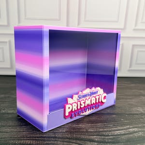 Vitrina de edición limitada ETB de Prismatic Evolutions / PLA de seda premium multicolor / Tapa magnética / Acrílico / Regalo para coleccionistas de Pokémon imagen 3