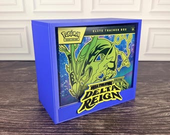Estuche de exhibición Delta Reign ETB / Protector de caja de entrenador de élite Pokémon / PLA impreso en 3D / Tapa magnética / Acrílico / Regalo de coleccionista