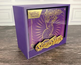 Estuche de exhibición Scarlet & Violet ETB / Protector de caja de entrenador de élite Pokémon / PLA impreso en 3D / Tapa magnética / Acrílico / Regalo de coleccionista