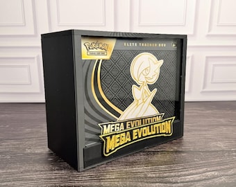 Estuche de exhibición Mega Evolutions ETB / Protector de caja de entrenador de élite Pokémon / PLA impreso en 3D / Tapa magnética / Acrílico / Regalo de coleccionista