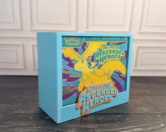 Estuche de exhibición Ascended Heroes ETB / Protector de caja de entrenador de élite de Pokémon / PLA impreso en 3D / Tapa magnética / Acrílico / Regalo de coleccionista